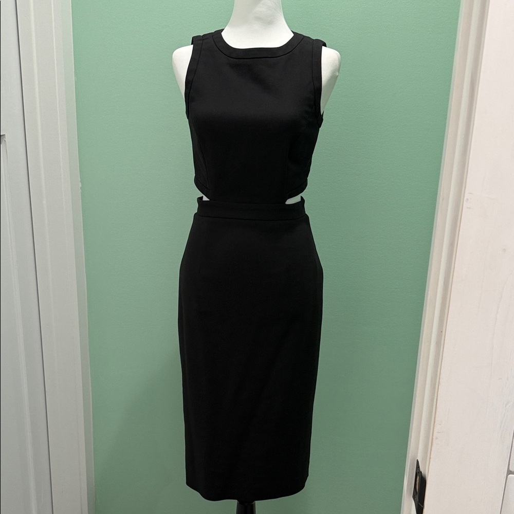 ANTONIO MELANI Classic Black Midi Dress. Size 2
